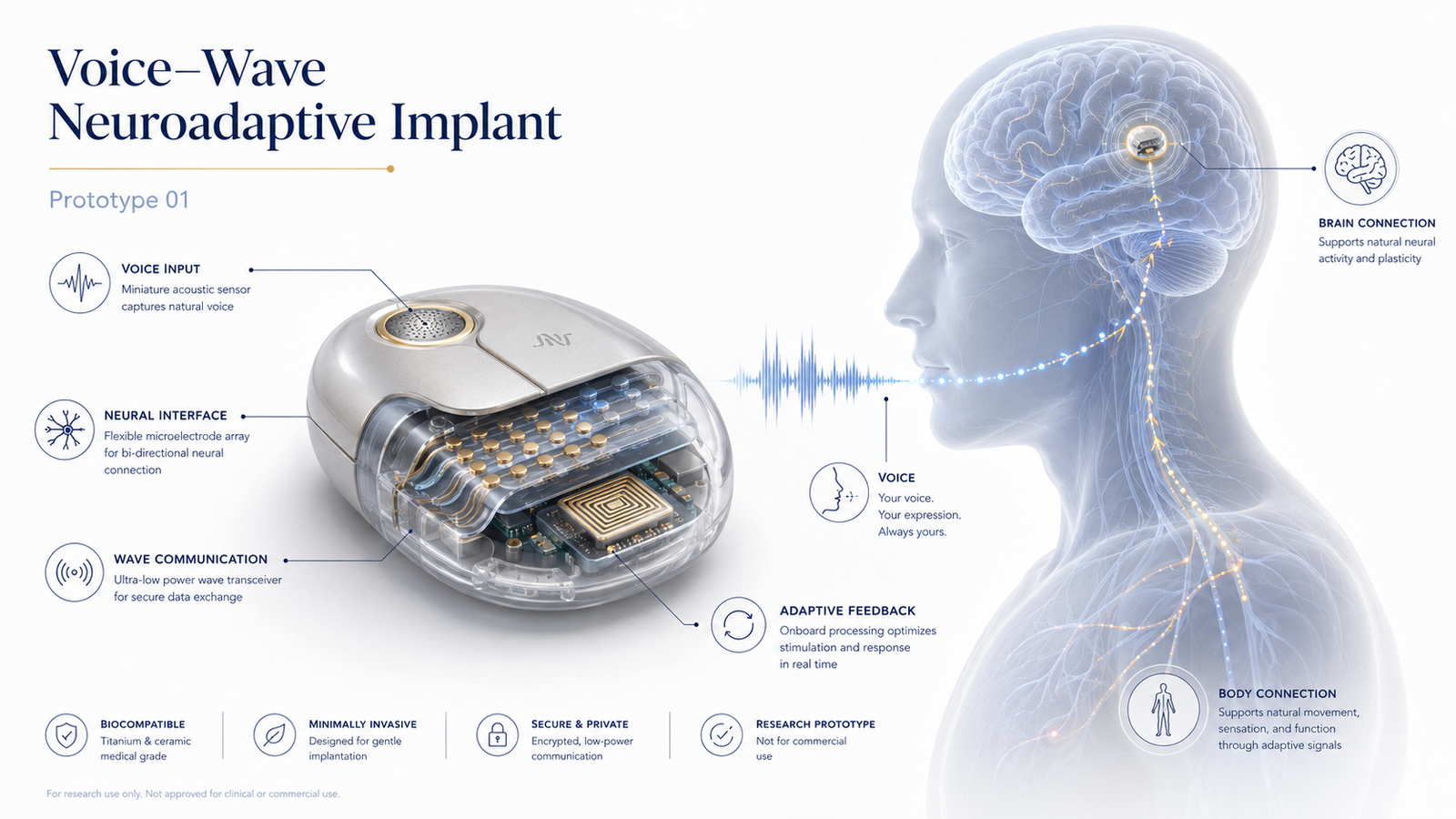 Second concept view of the Voice–Wave Neuroadaptive Implant
